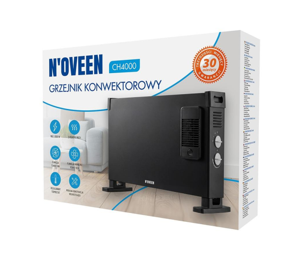 NOVEEN Grzejnik konwektorowy CH4000 Turbo fan BLACK - 1601574 - zdjęcie 5